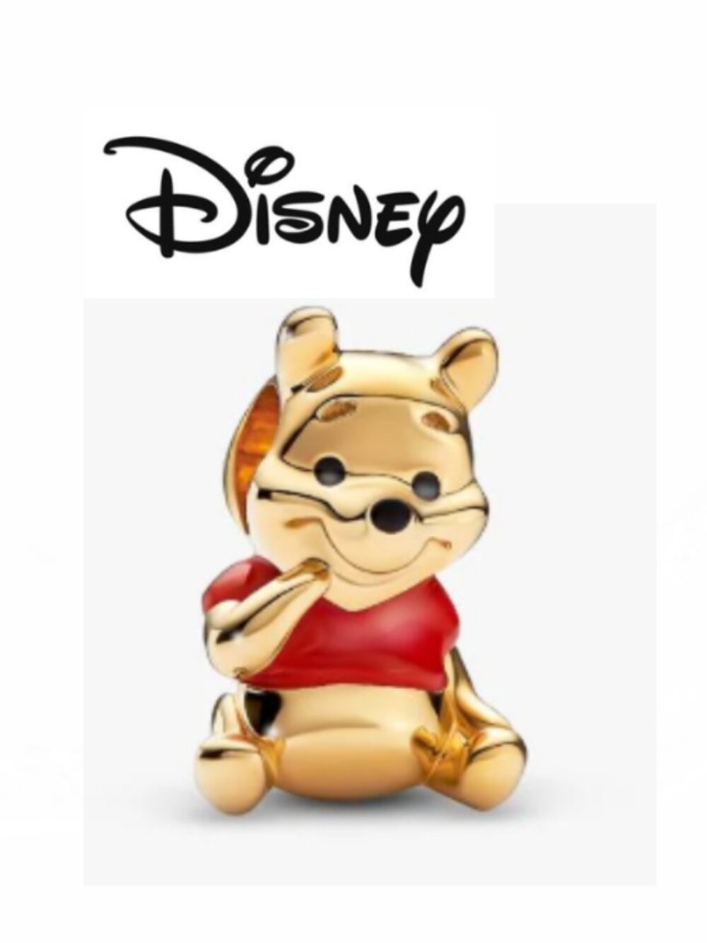 New Disney Winnie The Pooh Gold Red Charm for Pandora bracelet or chain